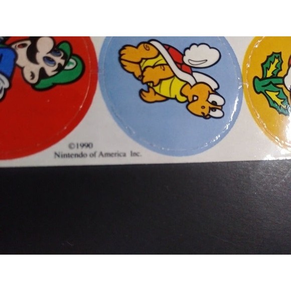 Nintendo of America Super Mario Stickers Vintage 1990's - Picture 2 of 6
